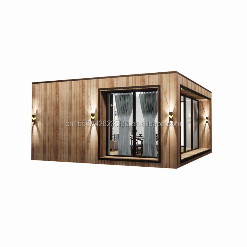 Fast Construction Prefab Container House with Galvanized Steel Square Tubes and 50/75/100mm Wave Sandwich Panel