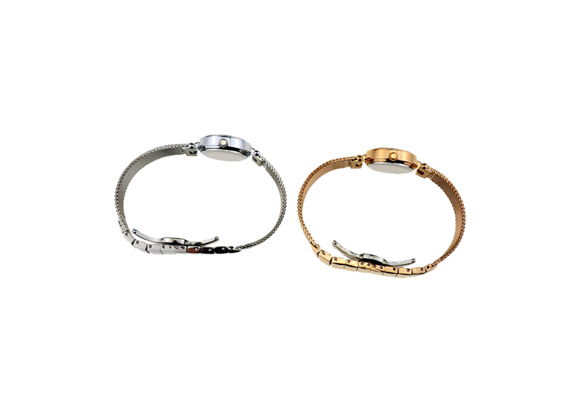 Waterproof Women Mesh Band Alloy Wristwatches With Harded Crystal Smaller design