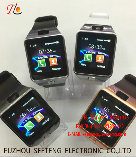 wholesale smart watch Wear Phone multi-function watch alloy case quartz watch fashion watch concise style blue pu strap