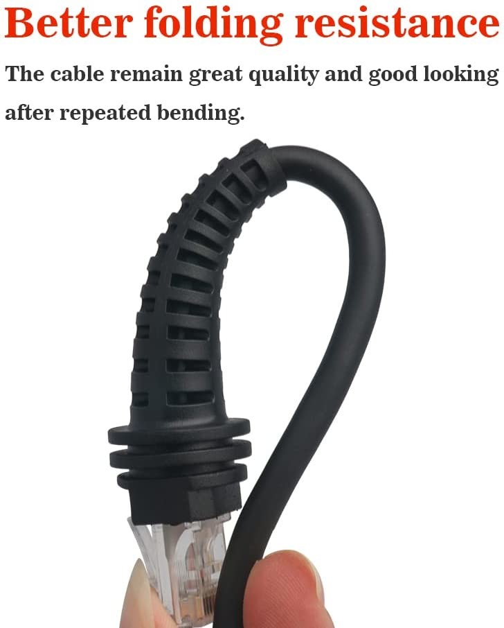 RS232 Serial Spiral Barcode Scanner Cables Retractable For Honeywell
