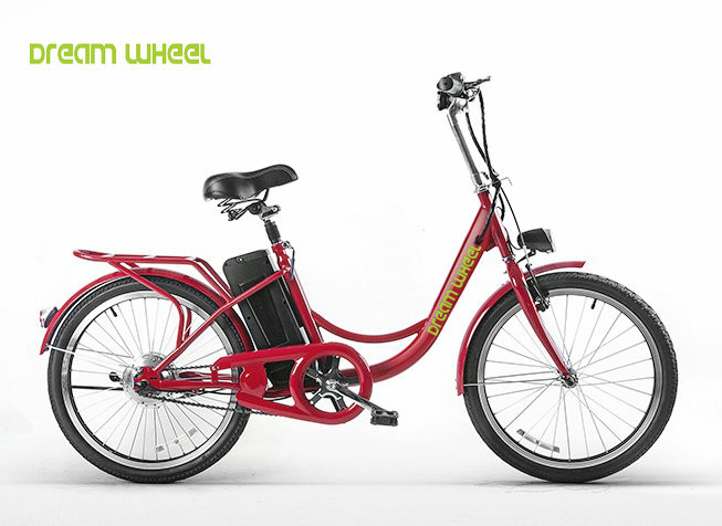 25km/H Pedal Assist Cruiser Bike 36V 8.0Ah Lead Acid Battery Steel Frame