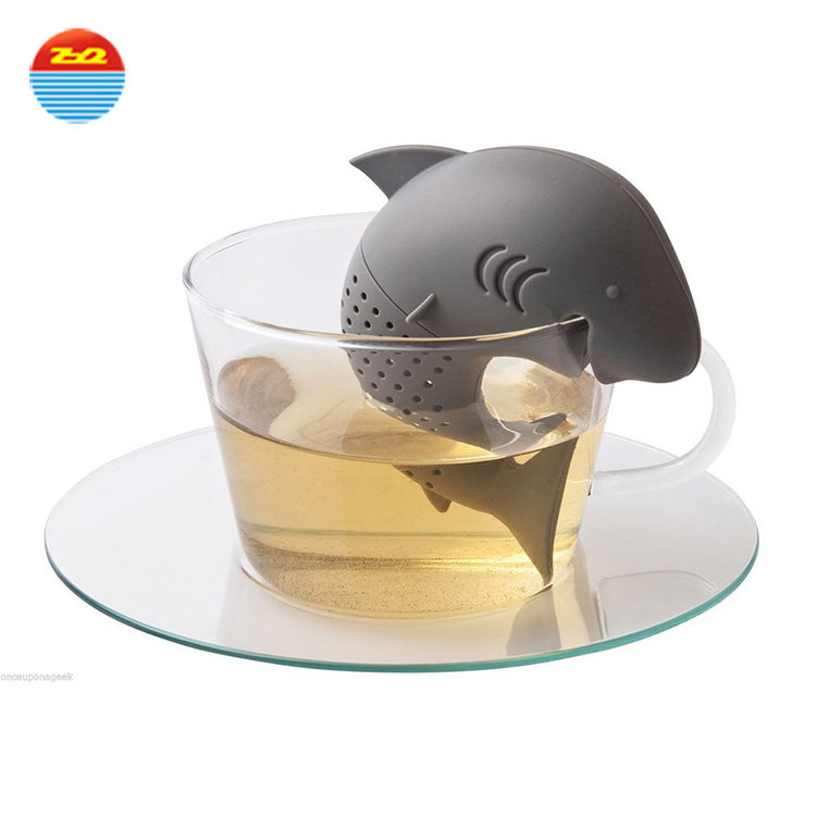 Wholesale Funny Surfing Shark Silicone Tea Infuser