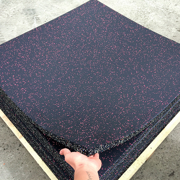 Portable Playground Rubber Floor Tile Black Purple Color Gym Fitness Interlocking Sport