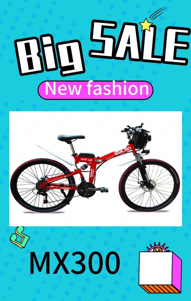 350W 48V Portable Electric Bike Aluminum Alloy Rim LCD Control Instrument