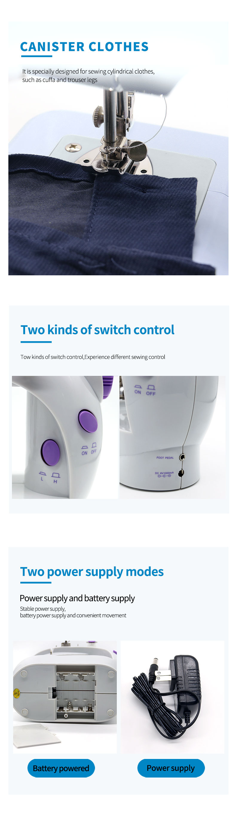 Max. Sewing Thickness 1.6mm Household Multifunction Double Thread Speed Sewing Machine