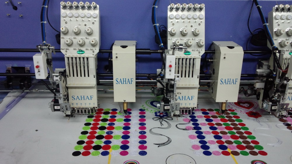 20 Head Flat / Chenille Embroidery Machine For Hats And Shirts