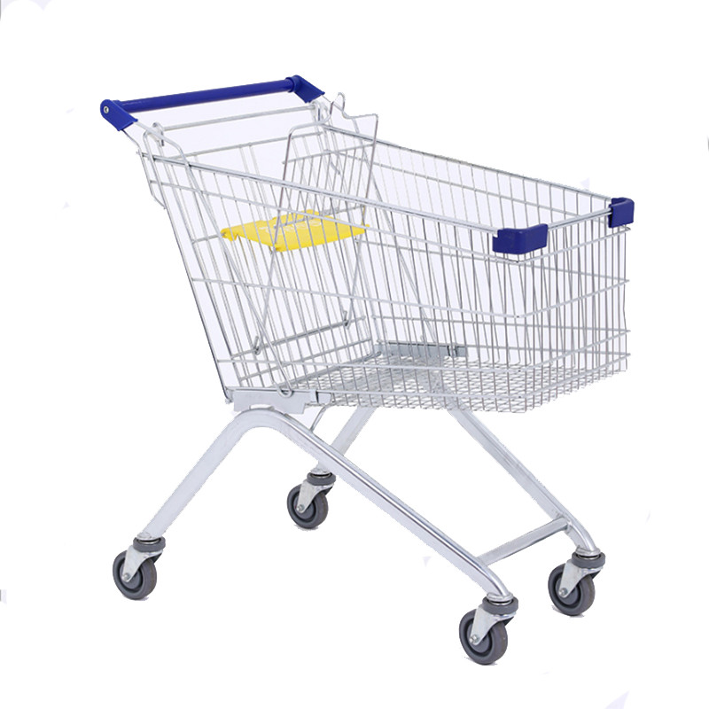 210L 580MM Anti Rust Lightweight Heavy Duty Steel Shopping Cart Trolley On Wheels