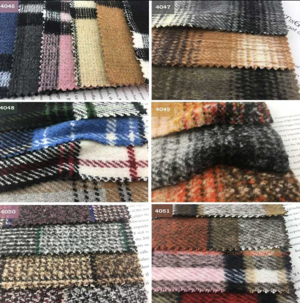 Yarn Dyed 850gsm Dralon Fabric Tartan Tweed Polyester Wool For Overcoat