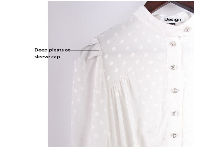 Rhinestone Buttons Long Sleeves Viscose Rayon Dress