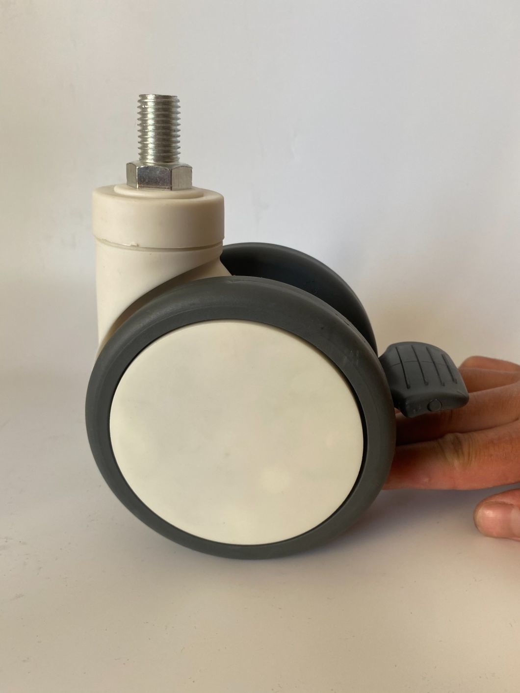 100mm Hospital Bed PU Threaded Stem Swivel Medical Caster