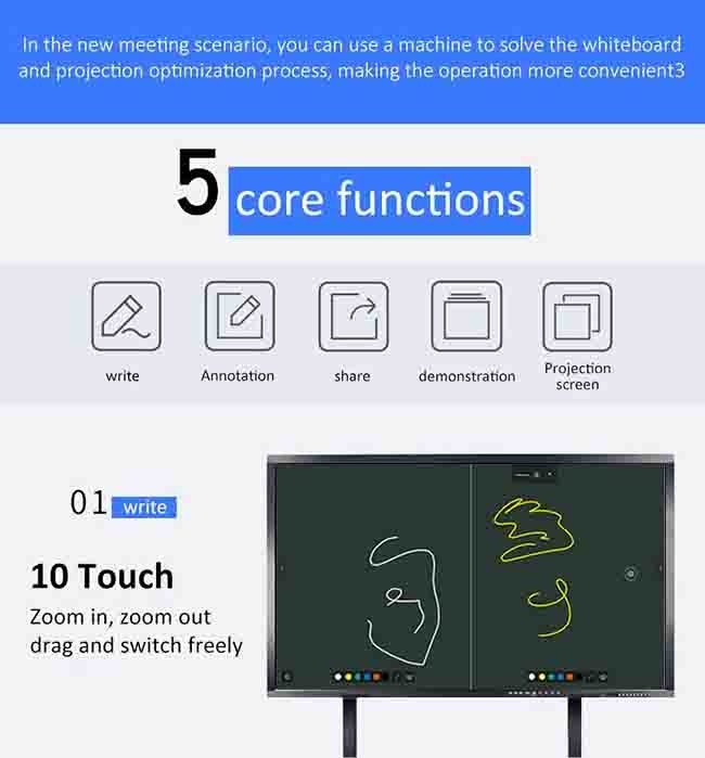 Classrooms LCD Smart Board Interactive Display 110in Interactive Flat Board