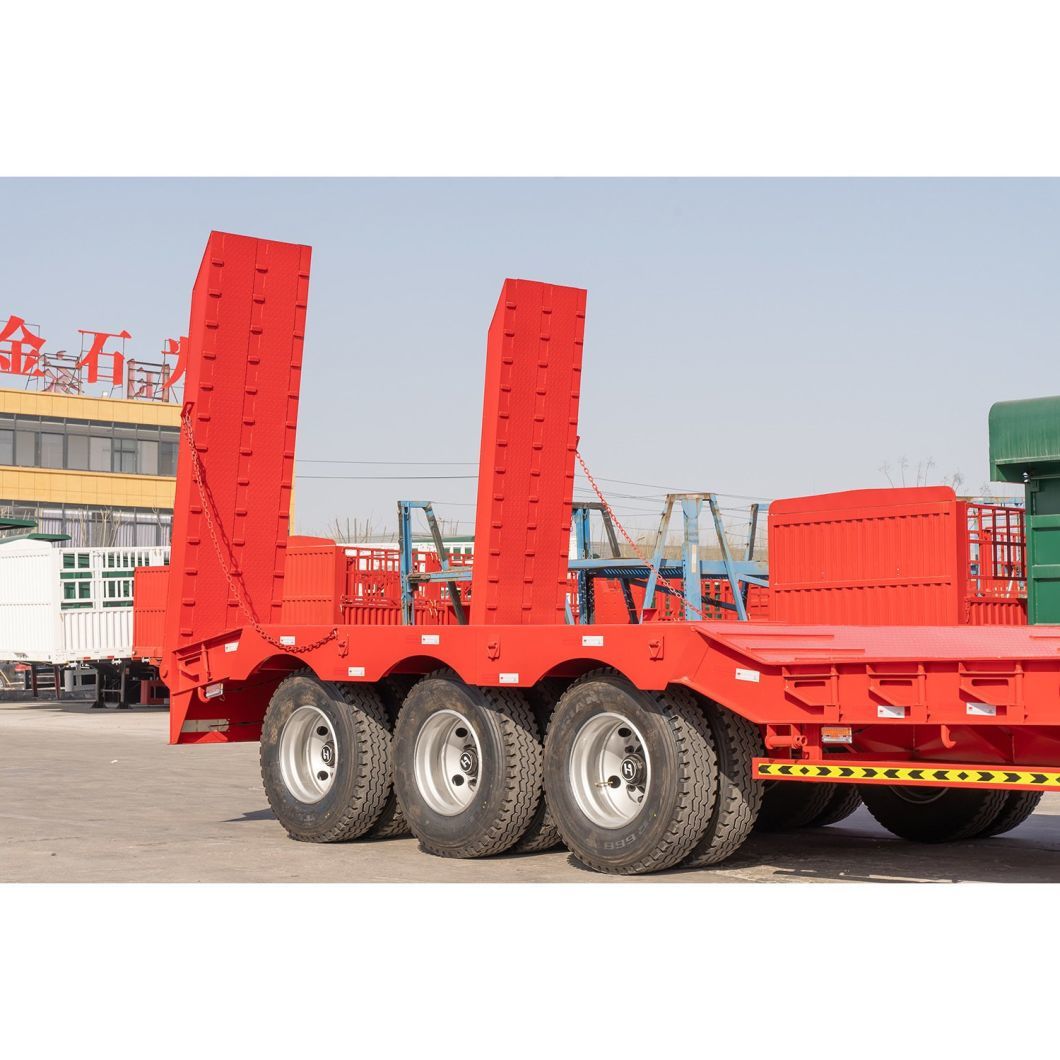 3/4 Axles 60-100 Ton Heavy Duty Lowbed Transport Trailer Multi Axle Hydraulic Low Bed Trailer for Sale