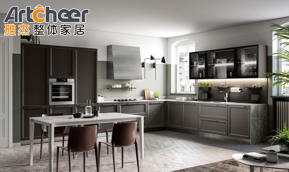 Furniture Solid Wood Kitchen Storage Cabinet Modular Design with Model Wall Cabinet