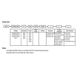 Ac Roller Drive Motor Electric Compact Design Diameter 50mm