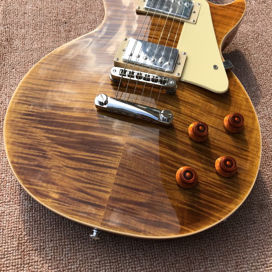 New standard LP 1959 R9 electric guitar, Flame Maple Top, frets cream binding, a piece of neck & body, Tune-o-Matic brid