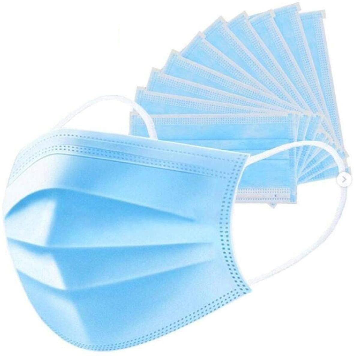 3 Ply Disposable Earloop Face Mask, Meltblown Non Woven Fabric 7.5cm*9.5cm