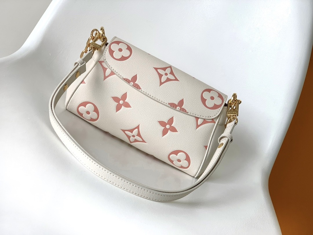Favorite Creme Mini Sling Bag Branded LV Rose Trianon Two Monogram Empreinte Leather