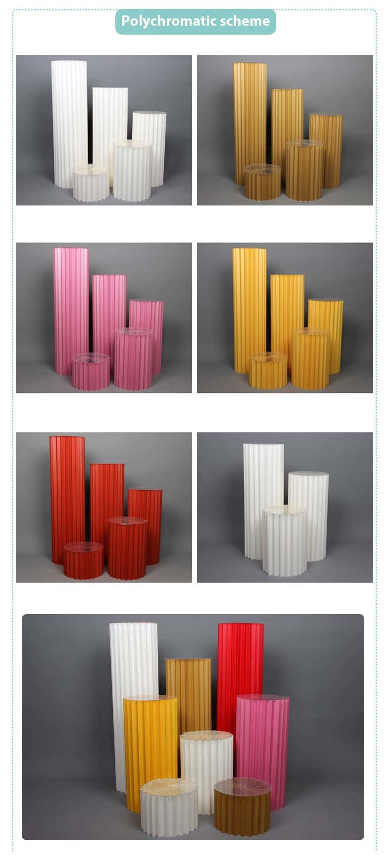 Acrylic Cylindrical Foldable Dessert Table in Custom Shape for Paper Folding Occassion Wedding Birthday Party Decoration