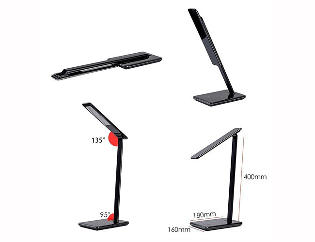 Office Room Qi Charging Lamp , Wireless Charging Desk Lamp With Wireless Charger