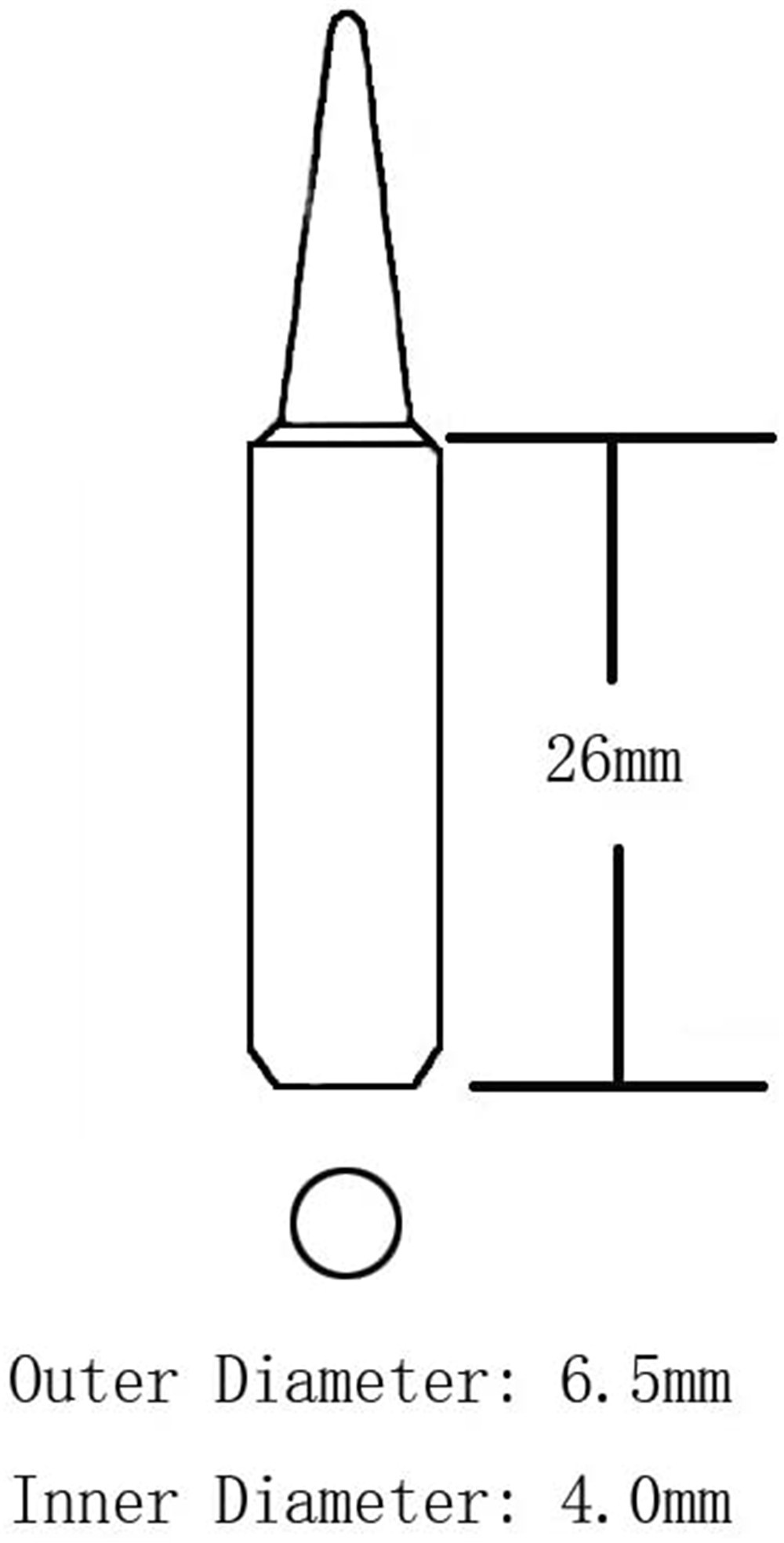 Copper 900M-T-I 80W 0.2mm Conical Soldering Iron Tips
