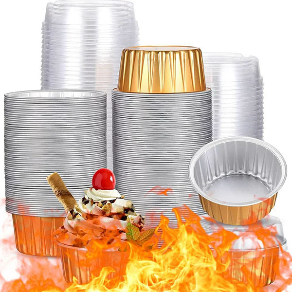 200ml 260ml Disposable Foil Baking Egg Tart Cake Cups Aluminum Foil Tart Pan