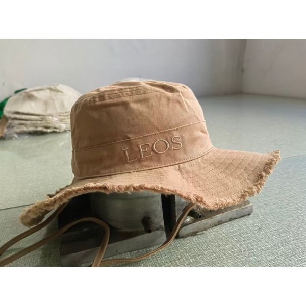 Mens Womens Casual Cotton Hat 280GSM Thick Twill Fabric Frayed Brim Adjustable Cord Stopper Embroidered Logo Circular Size