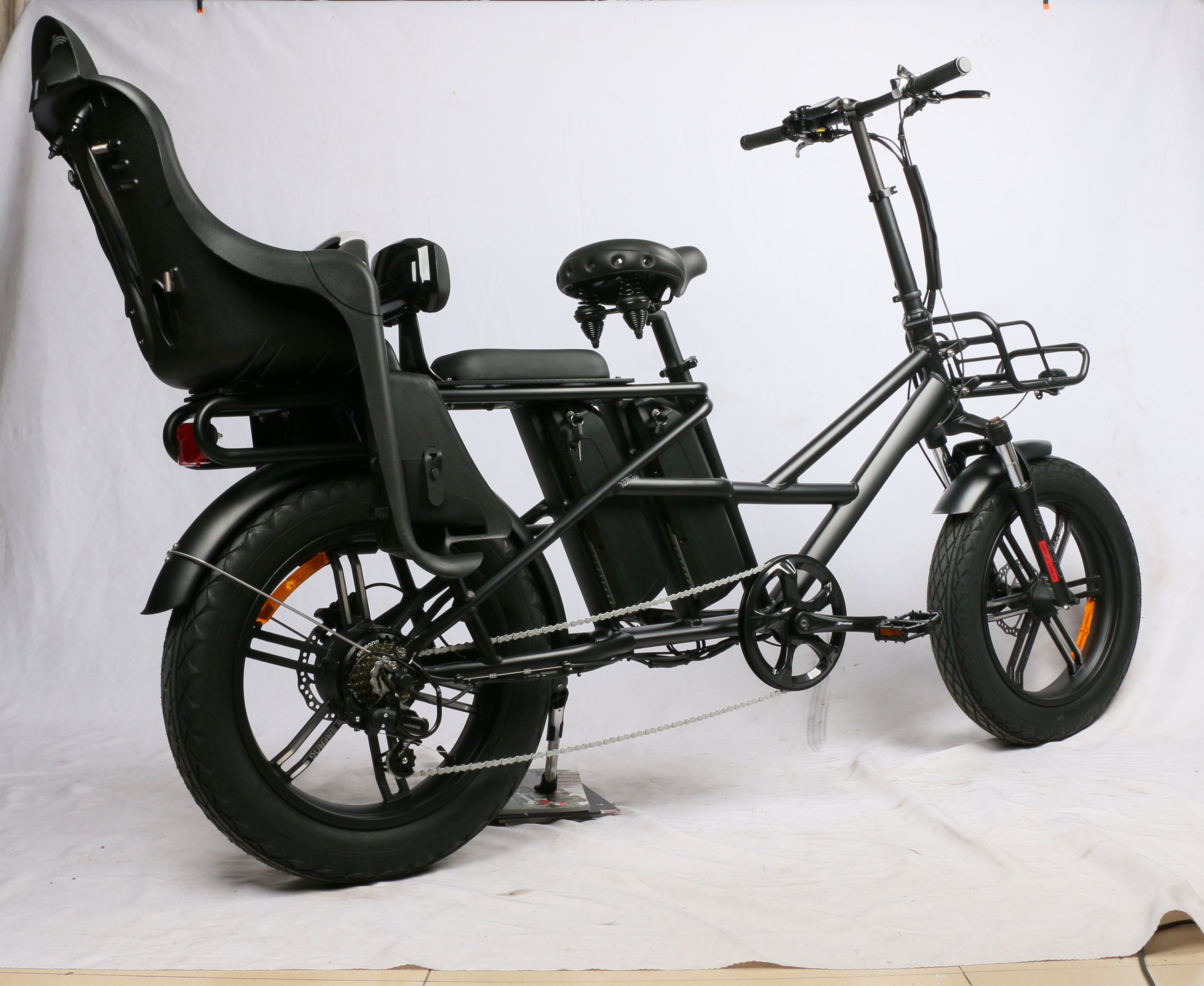 500W Electric Cargo Bicycle Dual 13Ah Lithium Battery 20 Inch Electric Cargo Fat Bike