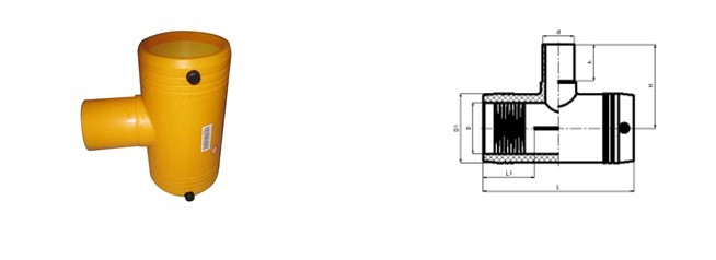 PE100 DN32-DN250 Orange Socket Reducer Tee PE Electrofusion Fittings