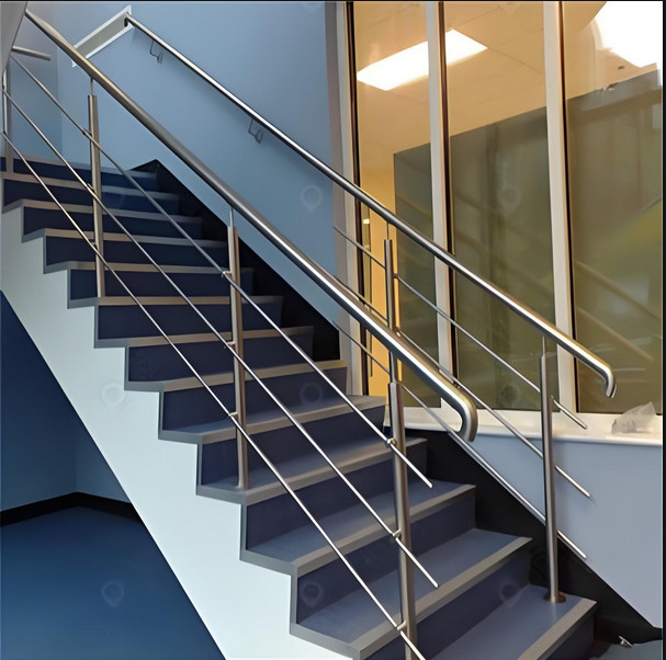 Custom Materials High End Modern Stair Railing For Hotels Malls ADA Compliance