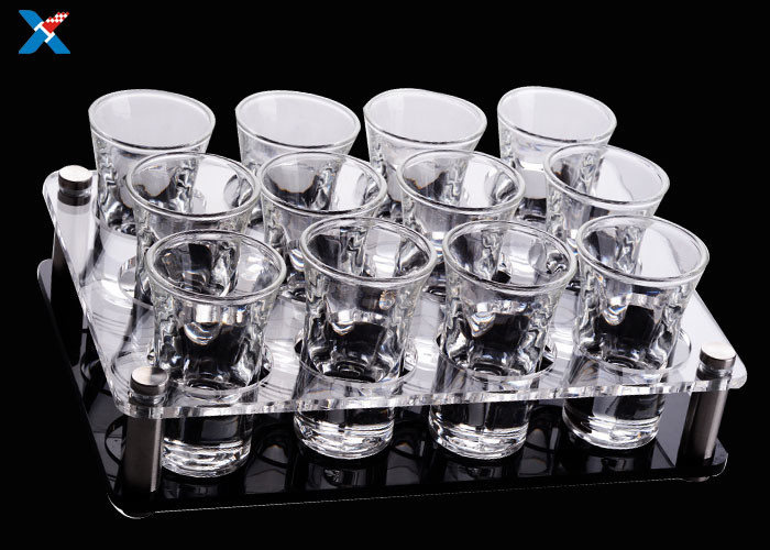 Transparent Acrylic Display Rack 6 Holes Clear Acrylic Cup Holder Cocktail Wine Rack Tray