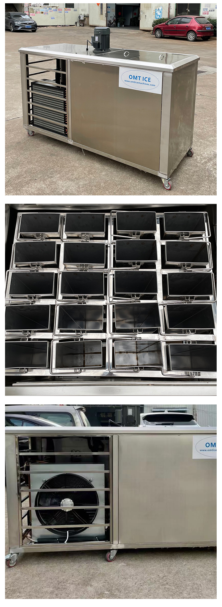 High Capacity Industrial Ice Block Making Machine 1Phase Solar Power