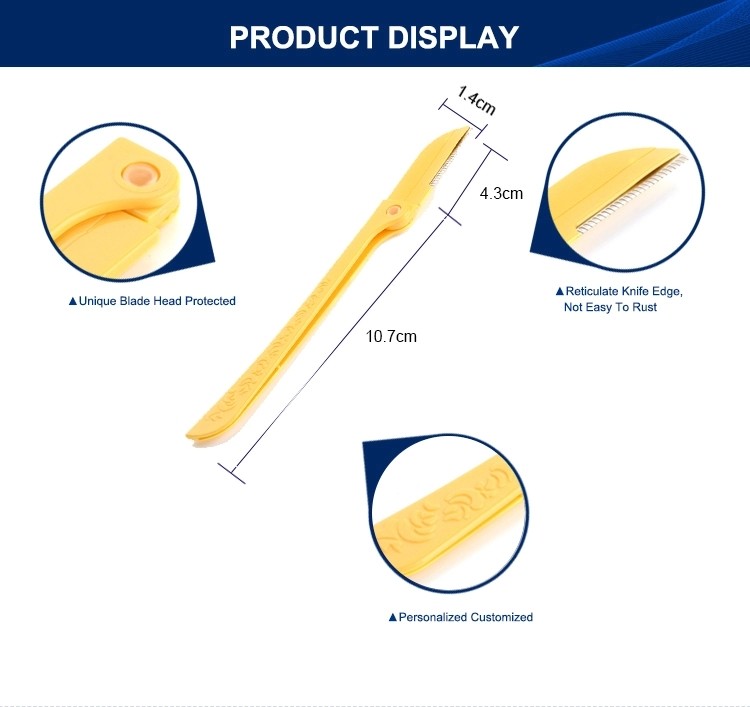 Cosmetic Facial Eyebrow Shaper Razor Custom Private Label With Safety Cover