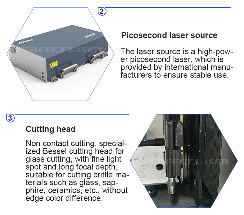 30w 60w 80w Picosecond Ultra Fast Laser Glass Cutting and Splitting Machine for Positioning accuracy