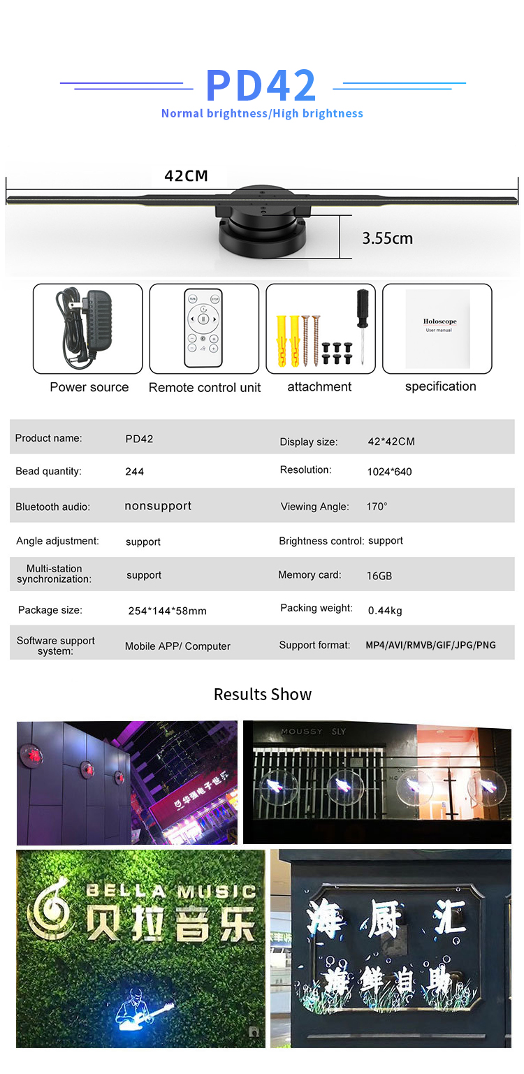 5mm Pixel Pitch Fan Hologram 3D Advertising Projector for Indoor Visual Merchandising