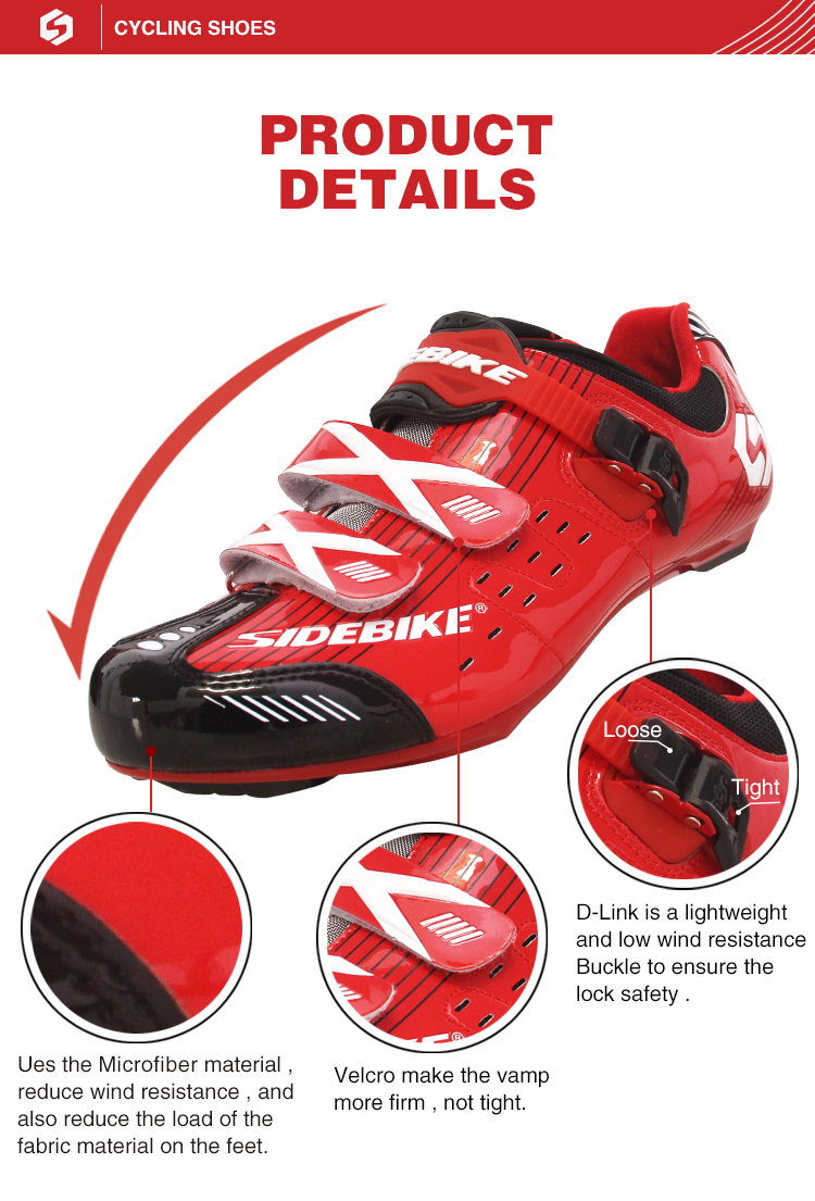 Multifunctional Road Racing Bicycle Shoes , Black Road Bike Shoes Dampproof