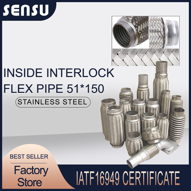 High Flexibility CarID 1.5Inch Stainless Steel Exhaust Flex Pipe 45*150*250mm