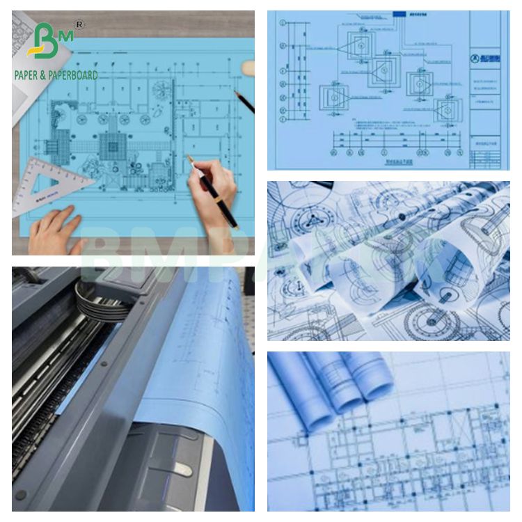 Clear Image Printing 20lb Blue Colored Premium CAD Plotter Paper A0 A1