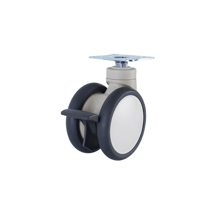 Steel Finish Hospital Caster Wheels 200 Lbs Medical Caster With Side Brakes