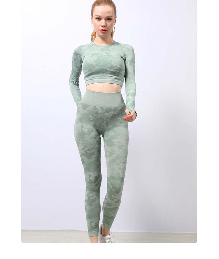 Light Camo ZH High Waisted Workout Leggings And Crop Top Set 3D Criss Cross Back Sports Bra