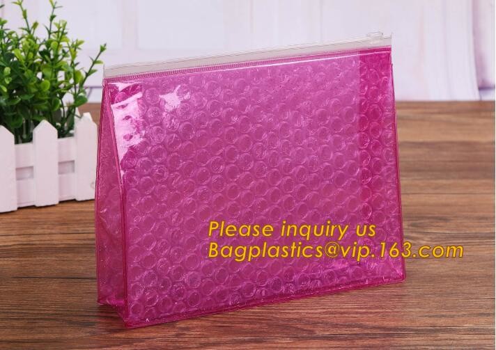Holographic Factory Shiny gold Cosmetic bag Zipper Bubble Bag zip-lock Slider Padded Mailer metallic bubble zipper bagea