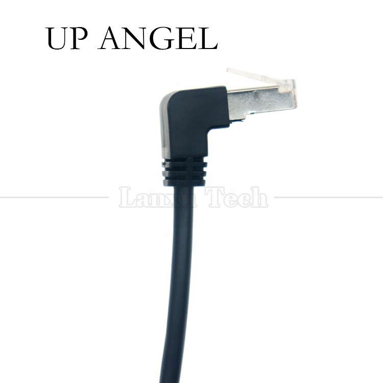 90 Degree Angle RJ45 Male to RJ45 Female Socket Cat5e Ethernet Lan Cable
