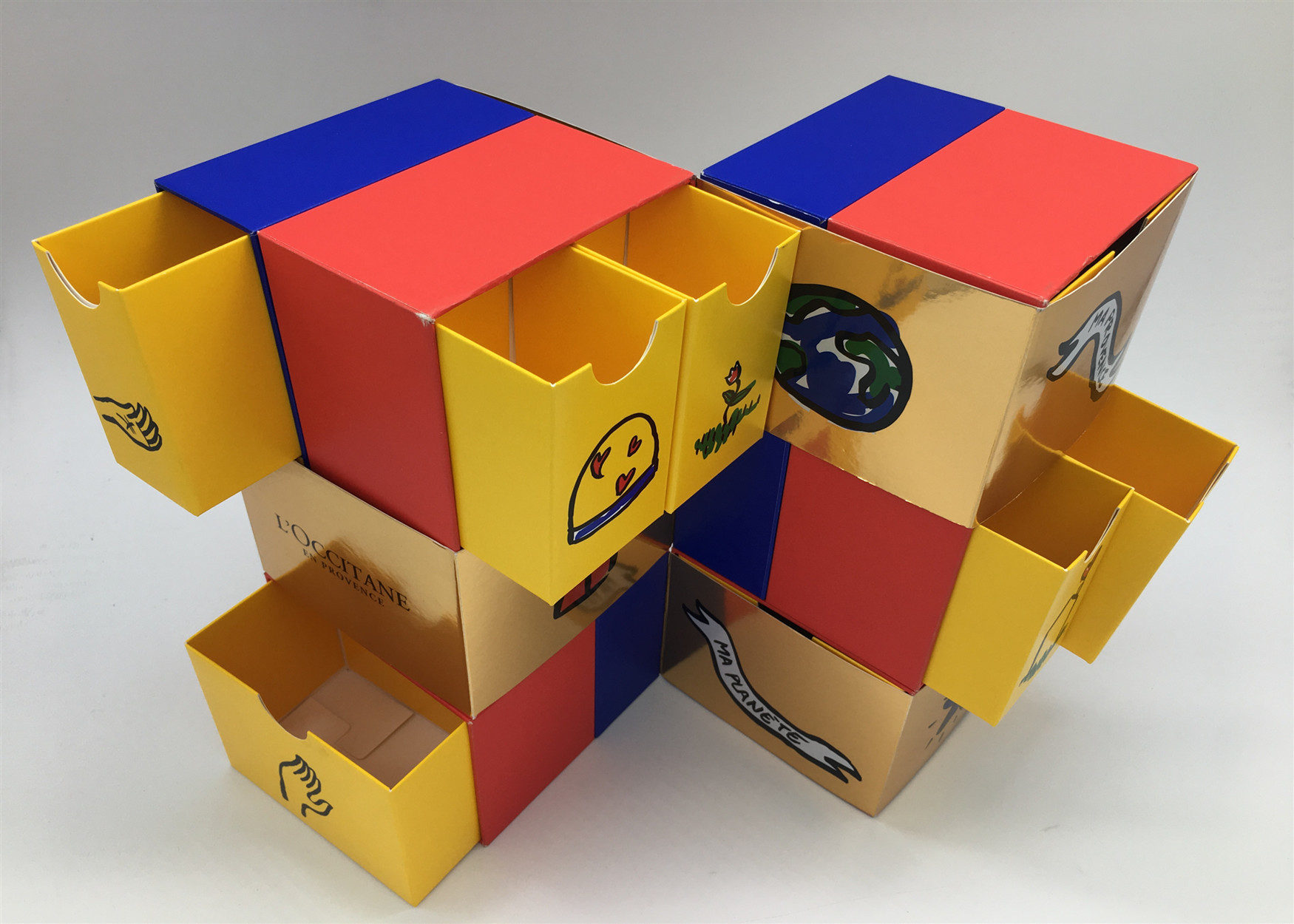 Reversible Gift Packaging Box With Drawer / Multidimensional Cardboard Storage Boxes For Cosmetic