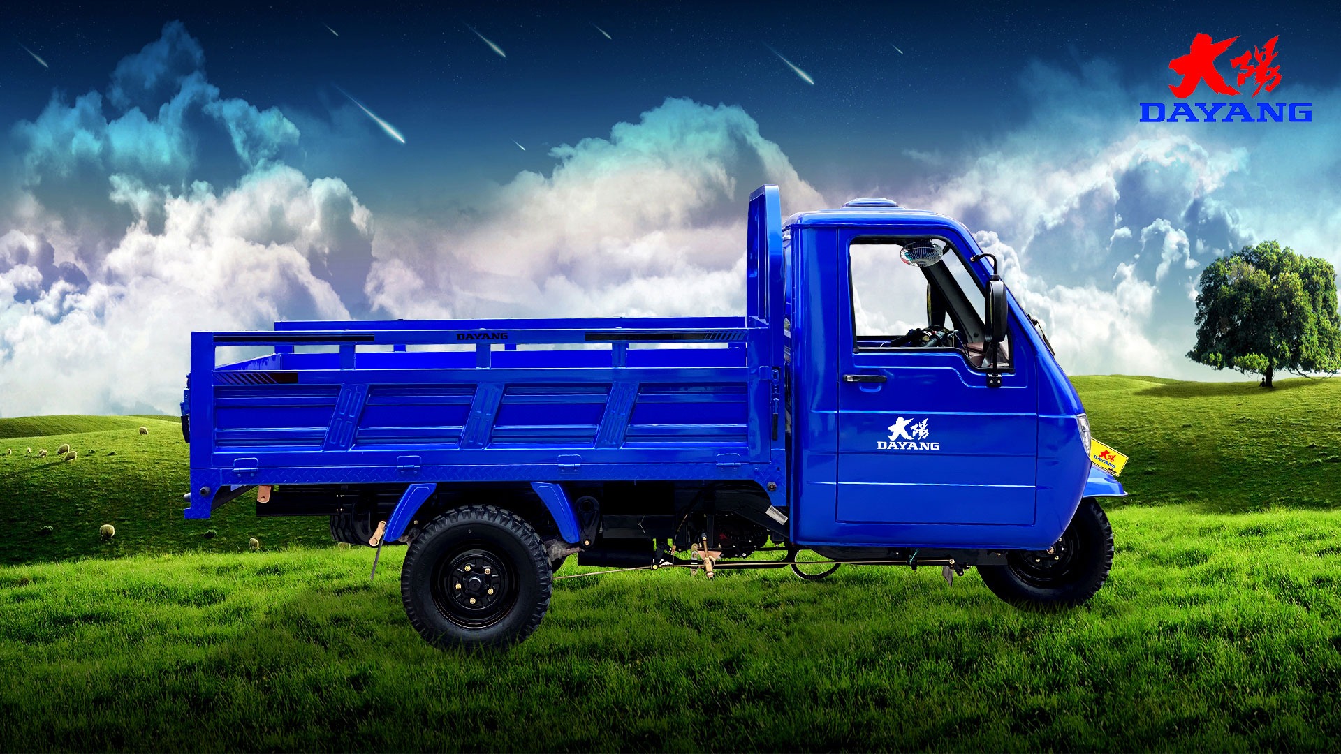 Large Cargo Box 2.4m*1.3m Closed Cab Tricycle XK3 Fuel Gasoline for Cargo and Passenger
