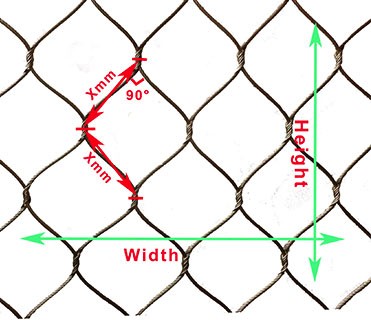 Stainless Steel Wire Rope Mesh X Tend Mesh AISI 316L Zoo Mesh Stainless Steel Wire Rope Mesh For Balustrade
