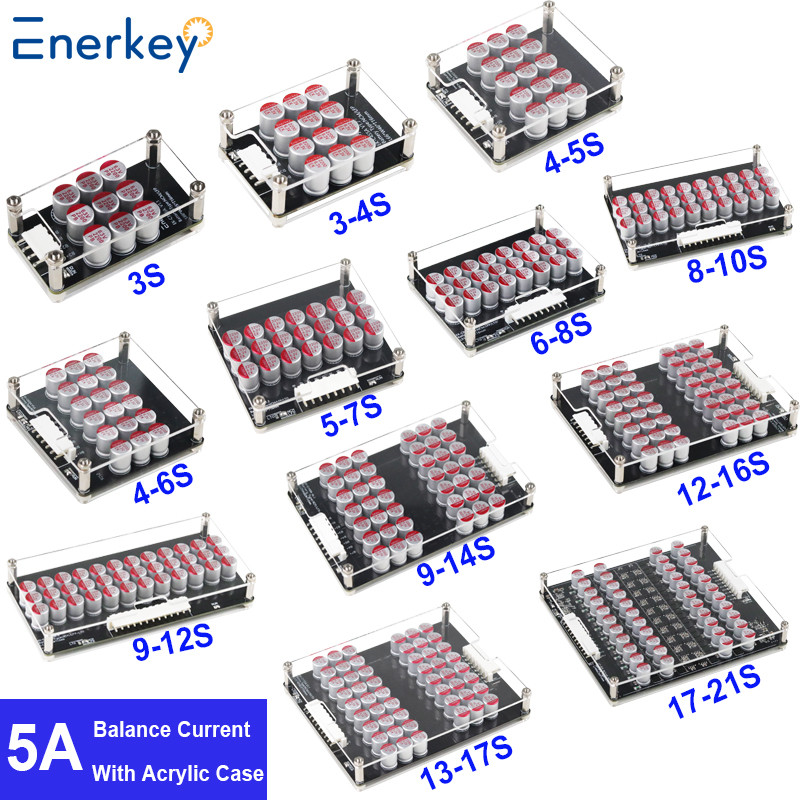 Enerkey 5A 3S 4S 5S 6S 7S 8S 9S 10S 12S 14S 16S 17S 21S Lithium Active Equalizer with Acrylic Plate Li-ion/Lto/Lifepo4 Battery Balancer for Scooter