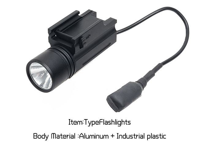 Waterproof Tactical LED Flashlight For Pistol 800 Lumen Yellow Light Weapons - Mountable With Rat Tail Touch Switch