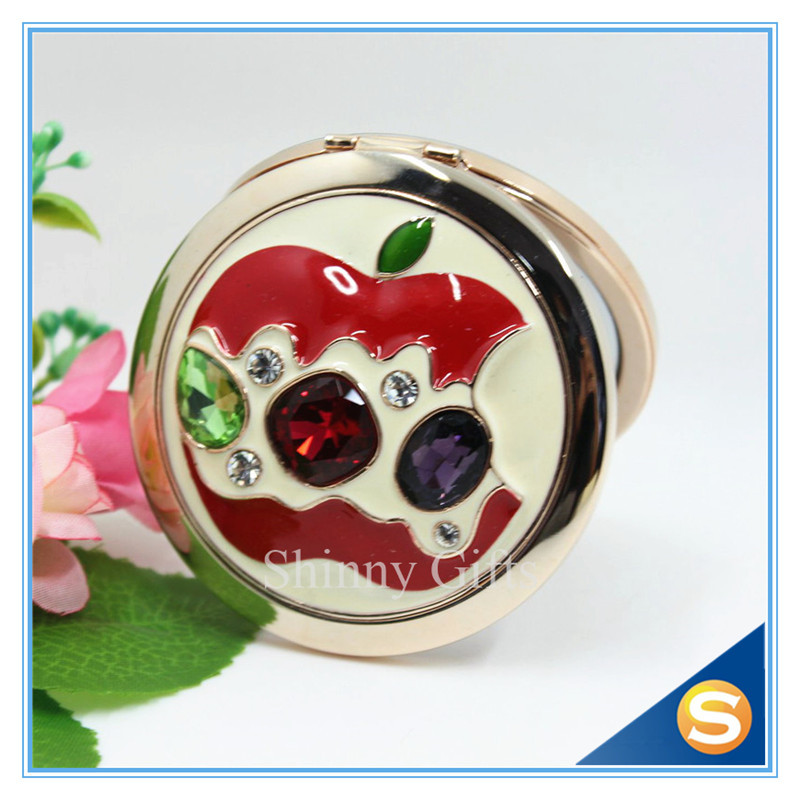 Shinny Gifts Newest Design Round Compact Mirror Folding Small Pocket Mirror