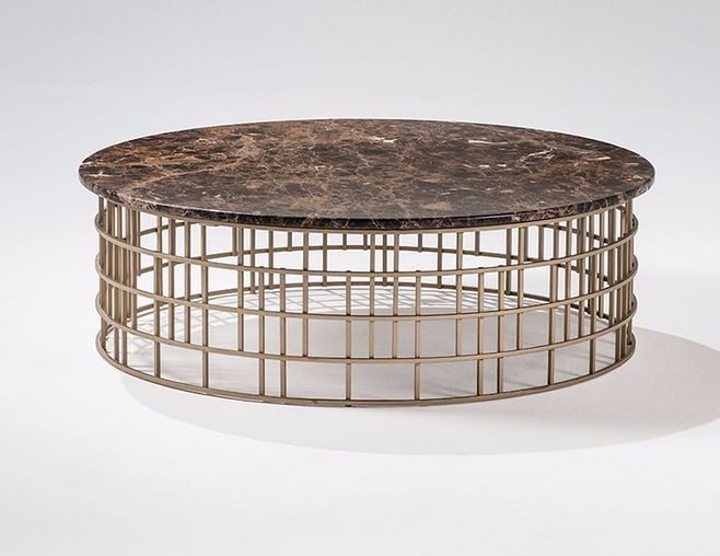 Modern Design Metal Base Marble Coffee Table Set