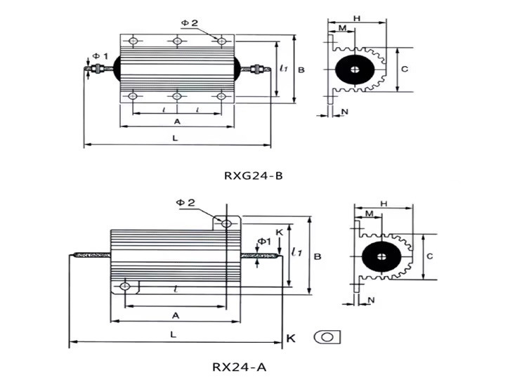 RX24 250W 10ΩJ Gold Aluminum Housed Wirewound Power Resistor With Screw Terminals