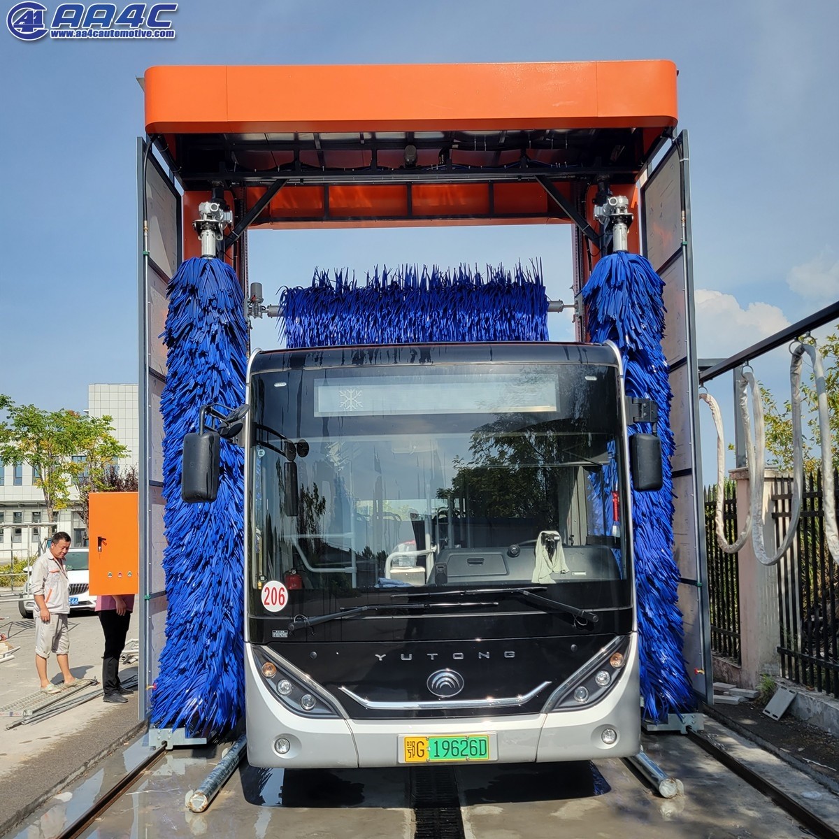 AA4C Automatic Rollover gantry Drive Through No Limited Washing Length 3 Brushes Bus Truck Washer Rollover Washing Machine AA-RO1